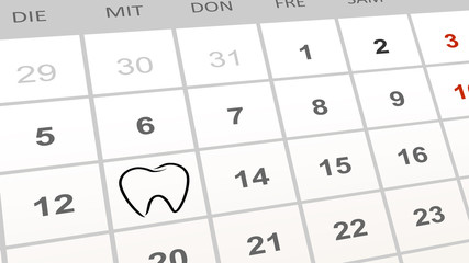 dcs1 DateCalendarSign - Kalender mit Zahnarzttermin - Dentist Appointment Scheduling - 16to9 g4121