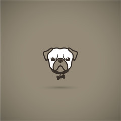 Pug dog label