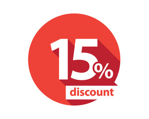 15 percent discount  red circle - obrazy, fototapety, plakaty