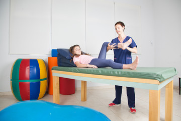 Physical Therapist  giving  a  leg massage