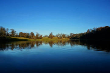 Fototapeta na wymiar English Countryside Lake in Cold Winter