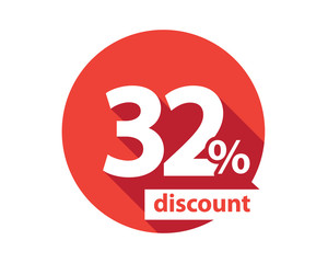 Fototapeta premium 32 percent discount red circle