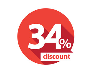 34 percent discount  red circle