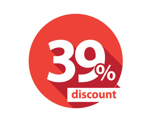 39 percent discount  red circle