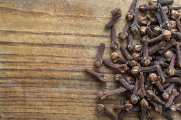 cloves on a wooden table