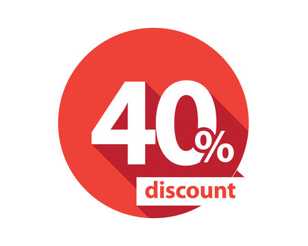 40 percent off sale discount tag offer Royalty Free Vector