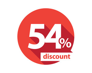 54 percent discount red circle