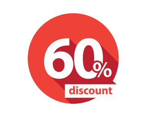 60 percent discount red circle