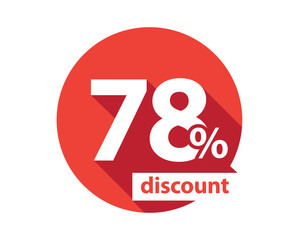 78 percent discount red circle