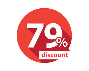 79 percent discount red circle