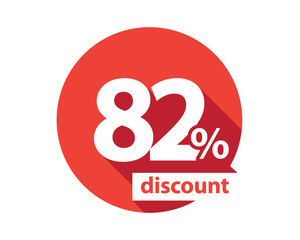 82 percent discount red circle