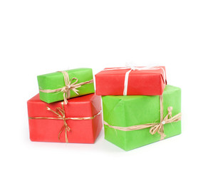 Gift boxes isolated on white
