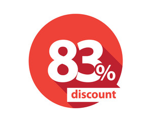 83 percent discount red circle