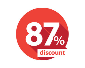 87 percent discount red circle