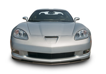 Silver Sports Car, Front View