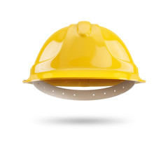 yellow safety helmet  isolated on white background