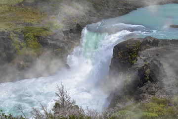 waterfall in Patagonia region, Chile