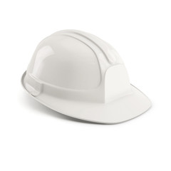 white safety helmet isolated on white background, with place for your design and branding