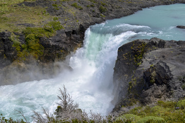 waterfall in Patagonia region, Chile