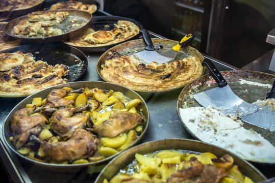 Bosnian rolled burek dish in Sarajevo, Bosnia and Herzegovina