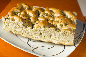 Focaccia With Olives - Loaf