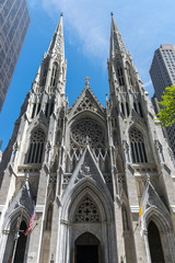 Fototapeta na wymiar New York City Saint Patrick's Cathedral Exterior 