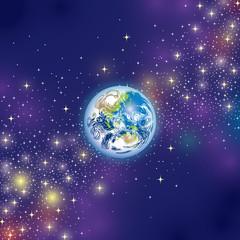 星空に浮かぶ地球