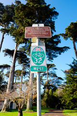 Bike Path Sign Golden Gate Park