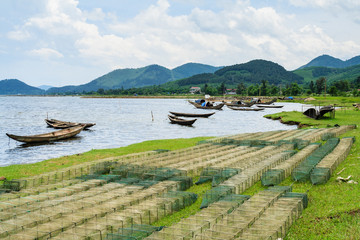 Tam Giang - Cau Hai lagoon, Hue, Vietnam. This lagoon system spans over 70km, making it the largest...