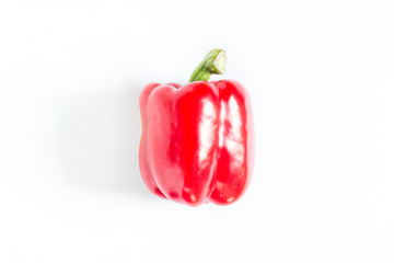 Red bell pepper or  sweet pepper on white background.