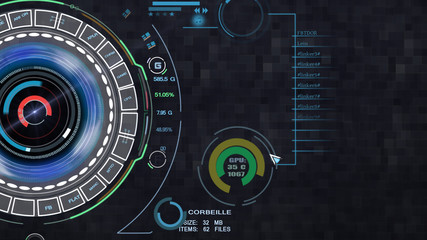 Abstract design beautiful HUD user interface showing technology of portal