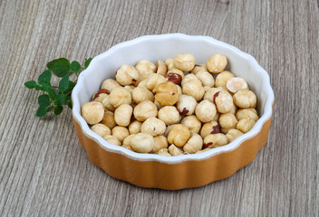 Hazelnuts in the bowl