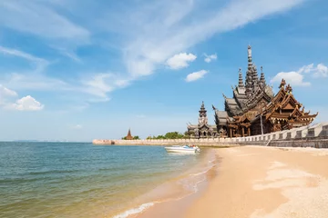 Fotobehang Monument thailand landschap van het heiligdom van de waarheid