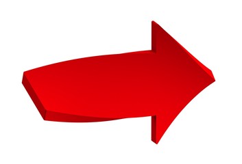 red arrow on white background