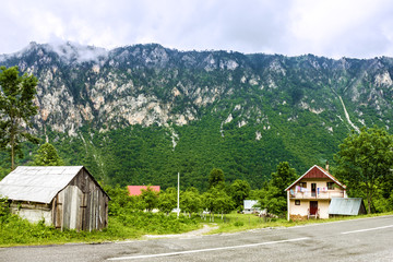 Rural houses in mountain region of Montenegro.