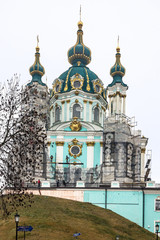 Kiev, Ukraine. Andreevskaya church on Andreevsky spusk, Andrew's