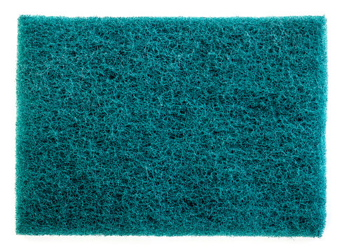 green scrub pad isolated on white background