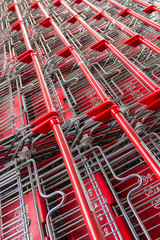 Shopping carts in line