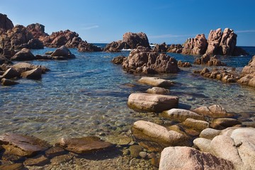 Fototapeta na wymiar rocky coast of southern Sardinia, Italy