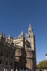 Fototapeta na wymiar ciudades monumentales de Andalucía, la giralda de Sevilla