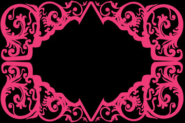 pink decorated frame shape ornament