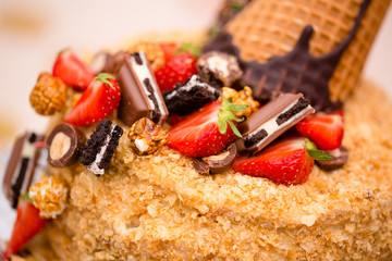 birthday  cake with strawberry