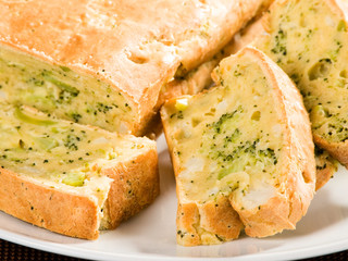 Homemade bread with broccoli