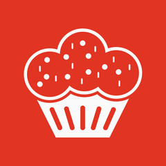 The muffin icon. Dessert and baked, cake, bakery symbol. Flat