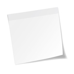 White stick note paper on white background