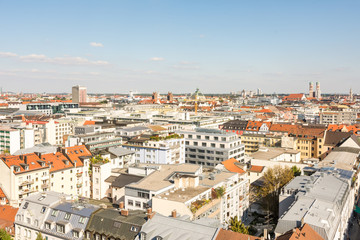 Fototapeta na wymiar Aerial view over Munich