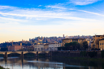 Fototapeta na wymiar Beautiful view of Florence from Ponte Vecchio