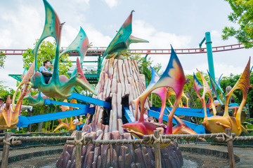 SINGAPORE - JULY 20: Jurassic Park theme in Universal Studios Si © topntp