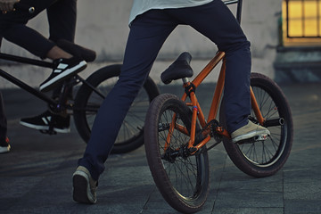 Young teenager bicyclist on bmx