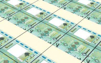 Fototapeta na wymiar Lebanese pounds bills stacks background. Computer generated 3D photo rendering.
